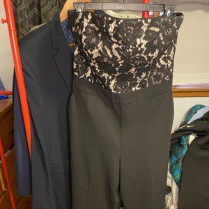 White House Black Market Womens Strapless Jumpsuit